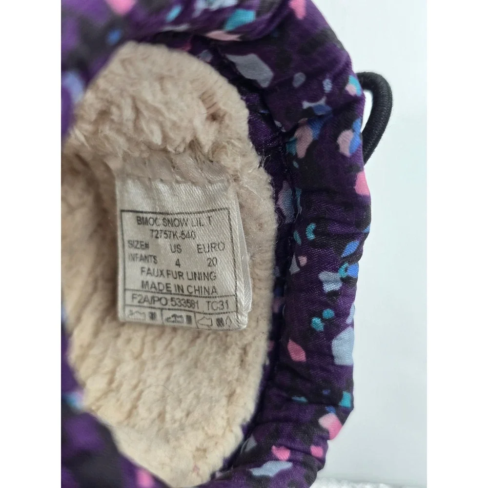 Bogs B-Moc Snow Lilt Purple Confetti Waterproof Winter Boots Infant 4 72757K-540 - Picture 8 of 8